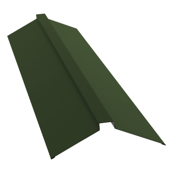 картинка Планка конька плоского 150х40х150 0,5 Satin Matt TX RAL 6020 хромовая зелень (2м) Центр Кровли