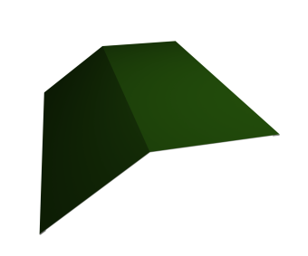 картинка Планка конька плоского 190х190 0,45 PE с пленкой RAL 6002 лиственно-зеленый (3м) Центр Кровли
