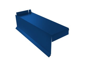 картинка Планка торцевая сегментная Квадро профи Левая стартовая 0,5 Satin RAL 5005 сигнальный синий Центр Кровли