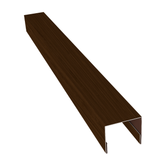 картинка Планка П-образная заборная 24 0,45 Print Elite Choco Wood TwinColor (2м) Центр Кровли