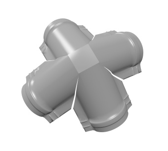 картинка Четверник конька полукруглого 0,5 Satin с пленкой RAL 7004 сигнальный серый Центр Кровли