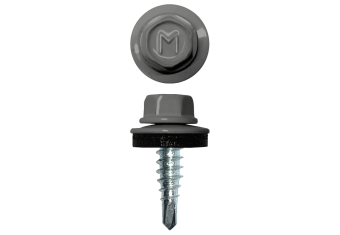 картинка Саморез по металлу Daxmer 4,8х19 RAL 9006 (250) сверло №2 Центр Кровли