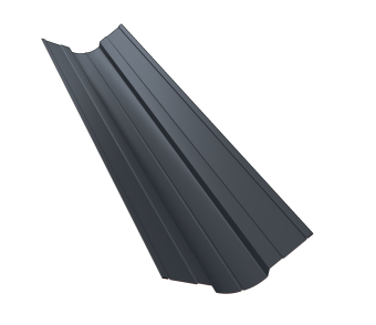 картинка Планка ендовы верхней фигурной 70x70 0,45 Drap-double TX RAL 7024 мокрый асфальт (2м) Центр Кровли