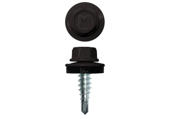 картинка Саморез по металлу Daxmer 4,8х19 RAL 8019 (250) сверло №2 Центр Кровли