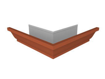 фото Угол желоба внешний Vortex Lite 130мм RAL 8004 терракота Центр Кровли картинка Угол желоба внешний Vortex Lite 130мм RAL 8004 терракота Центр Кровли