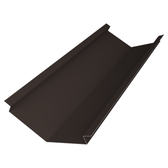 картинка Планка ендовы нижней для композитной черепицы 140х140 Grand Line 0,5 Сатин матовый ТХ RR 32 темно-коричневый (3м) Центр Кровли