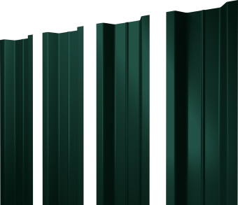 картинка Штакетник П-образный B с прямым резом Grand Line 0,5 Satin Matt TX RAL 6005 зеленый мох Центр Кровли