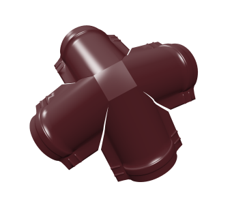 картинка Четверник конька малого полукруглого 0,5 Satin Matt с пленкой RAL 3005 красное вино Центр Кровли