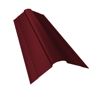 картинка Планка конька фигурного 100x100 0,45 PE lite с пленкой RAL 3005 красное вино (2м) Центр Кровли