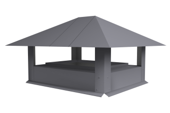 картинка Дымник на трубу 520х390мм 0,45 PE с пленкой RAL 7004 сигнальный серый Центр Кровли