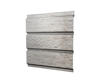 картинка Софит металлический центральная перфорация 0,45 Print Elite с пленкой Snow Wood TwinColor Центр Кровли