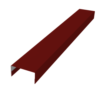 картинка Крышка забора для горизонтального монтажа штакетника 0,45 PE RAL 3011 коричнево-красный (2м) Центр Кровли