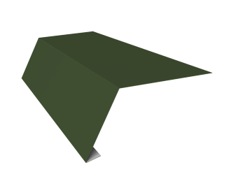 картинка Планка карнизная для мягкой кровли 65х50 Фартук S1 карнизный 0,5 Satin Matt TX RAL 6020 хромовая зелень (3м) Центр Кровли