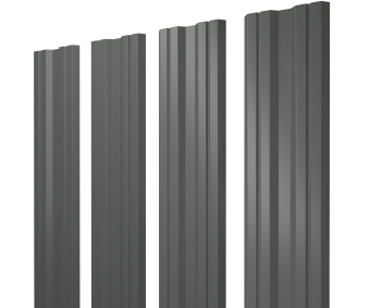 фото Штакетник Twin с прямым резом 0,45 PE RAL 7005 мышино-серый Центр Кровли картинка Штакетник Twin с прямым резом 0,45 PE RAL 7005 мышино-серый Центр Кровли