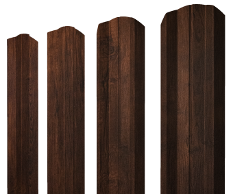 картинка Штакетник М-образный А фигурный 0,45 Print-Double Premium Cherry Wood Dark F Центр Кровли