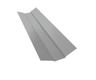 картинка Планка ендовы верхней 95х80х95 0,45 PE с пленкой RAL 9006 бело-алюминиевый (3м) Центр Кровли