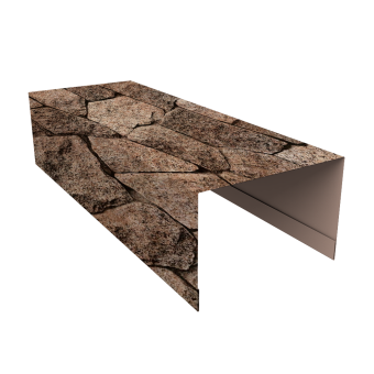 картинка Крышка для забора из сайдинга (Квадро брус, Вертикаль) 0,45 Print Elite King Stone TwinColor (2,54м) Центр Кровли