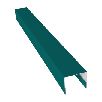 картинка Планка П-образная заборная 24 0,45 PE с пленкой RAL 5021 водная синь (2м) Центр Кровли