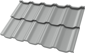 картинка Профиль волновой "Квинта Уно" ("Kvinta Uno") 0,45 ПЭ RAL 9006 бело-алюминиевый Центр Кровли