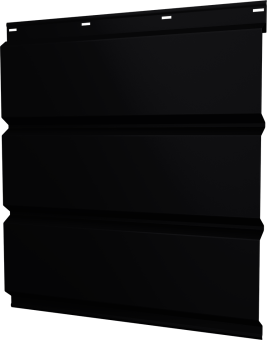 картинка Софит металлический Классик Grand Line без перфорации 0,5 Satin Matt TX с пленкой RAL 9005 черный Центр Кровли