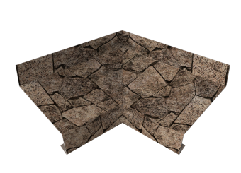 картинка Угол отлива внутренний 50 0,45 Print Elite с пленкой King Stone TwinColor Центр Кровли