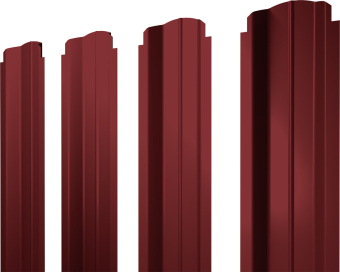 картинка Штакетник П-образный B фигурный Grand Line 0,5 Satin RAL 3011 коричнево-красный Центр Кровли