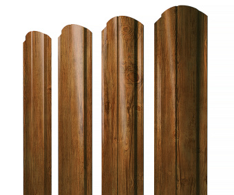 картинка Штакетник Полукруглый Slim фигурный 0,45 Print-Double Elite Golden Wood Центр Кровли