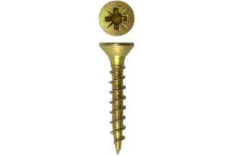 картинка Саморез Rizzel Pz 4,5х20 (600шт) шлиц Pz2 желтый цинк (короб) Центр Кровли