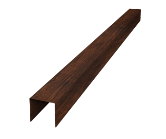 картинка Планка вертикальная обратная для горизонтального монтажа штакетника 0,45 Print-Double Premium Cherry Wood Dark F (3м) Центр Кровли