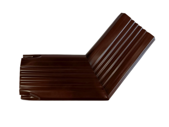 картинка Колено трубы гофрированное боковое левое Vortex Lite 76х102мм PE RAL 8017 шоколад Центр Кровли