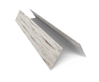 картинка Планка стыковочная составная нижняя 0,45 Print Elite Snow Wood TwinColor (2м) Центр Кровли