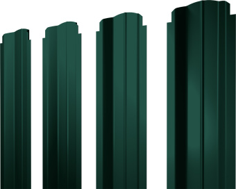 картинка Штакетник П-образный B фигурный Grand Line 0,45 Drap TR RAL 6005 зеленый мох Центр Кровли