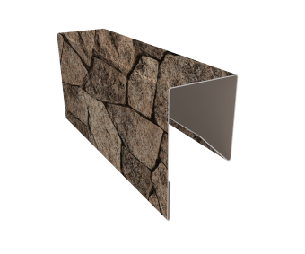 картинка Планка П-образная заборная 17 0,45 Print Elite King Stone TwinColor (3м) Центр Кровли