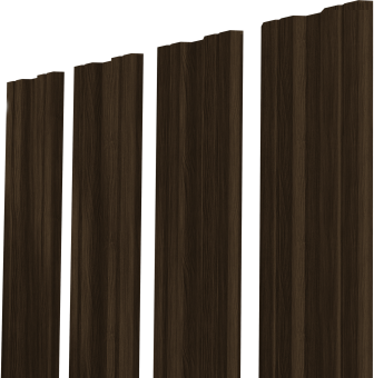 картинка Штакетник Twin XL с прямым резом Grand Line 0,45 Print Elite Coffee Wood TwinColor Центр Кровли