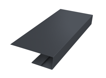 картинка J-Профиль 12мм Grand Line 0,5 Атлас с пленкой RAL 7024 мокрый асфальт (3м) Центр Кровли