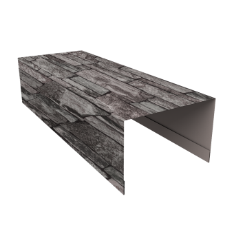 картинка Крышка для забора из сайдинга (Квадро брус, Вертикаль) 0,45 Print Elite Fine Stone TwinColor (3м) Центр Кровли