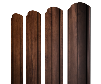 картинка Штакетник Полукруглый Slim фигурный 0,45 Print Premium Cherry Wood Fresh TwinColor Центр Кровли