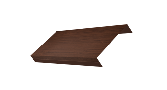 картинка Ламель обратная 125 забора жалюзи Texas стартовая/финишная для калиток и ворот 0,45 Print Elite с пленкой Choco Wood TwinColor Центр Кровли