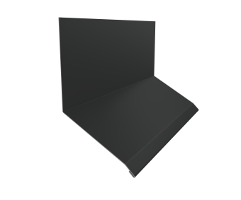 картинка Планка примыкание верхнее к стене фальц 150х130х20 0,5 PurPro Matt 275 RAL 7016 антрацитово-серый (3м) Центр Кровли