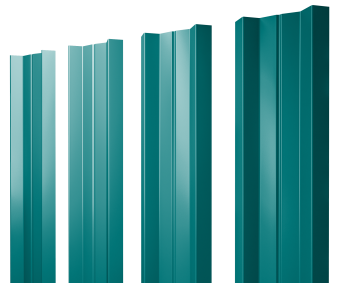 картинка Штакетник М-образный А с прямым резом 0,45 PE RAL 5021 водная синь Центр Кровли