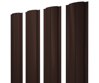 картинка Штакетник Полукруглый Slim с прямым резом Grand Line 0,45 PE NL 805 серо-коричневый гефест Центр Кровли