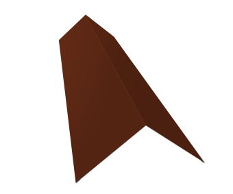 картинка Планка конька плоского 145х145 0,45 PE с пленкой RAL 3009 оксидно-красный (3м) Центр Кровли