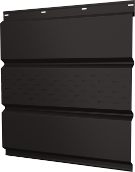 картинка Софит металлический Классик Grand Line центральная перфорация 0,5 Drap с пленкой RR 32 темно-коричневый Центр Кровли