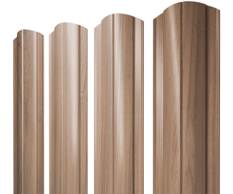 картинка Штакетник Круглый фигурный 0,45 Print Elite Honey Wood TwinColor Центр Кровли