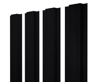 фото Штакетник Прямоугольный с прямым резом 0,5 Satin Matt TX RAL 9005 черный Центр Кровли картинка Штакетник Прямоугольный с прямым резом 0,5 Satin Matt TX RAL 9005 черный Центр Кровли