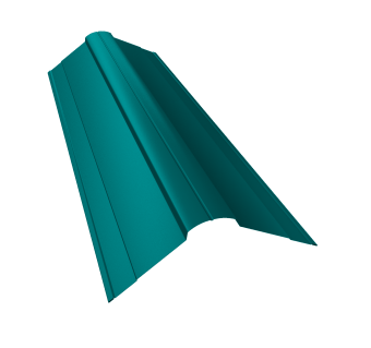картинка Планка конька фигурного 100x100 0,45 PE с пленкой RAL 5021 водная синь (3м) Центр Кровли