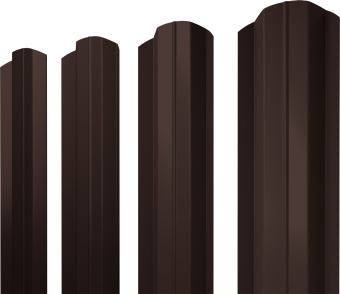 картинка Штакетник М-образный B фигурный Grand Line 0,5 Satin Matt RAL 8017 шоколад Центр Кровли
