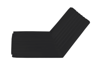 картинка Колено трубы гофрированное боковое левое Vortex Lite 76х102мм Matt RAL 9005 черный Центр Кровли