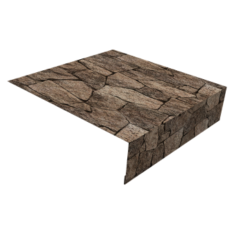 картинка Планка околооконная простая 200х75 0,45 Print Elite King Stone TwinColor (3м) Центр Кровли