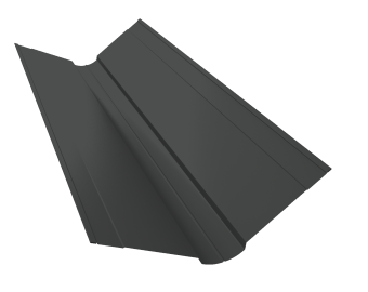 картинка Планка ендовы верхней фигурной 150x150 0,5 Satin Matt TX RAL 7016 антрацитово-серый (2м) Центр Кровли
